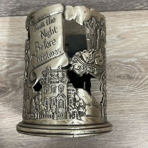 Beautiful “Twas The Night Before Christmas” Metal Candle Holder